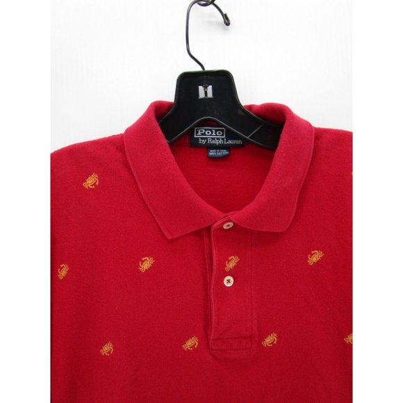 Ralph Lauren Polo Shirt Large Pullover Golf All Over Crab Print Knit * - Picture 2 of 10